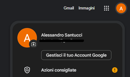 gestione account google